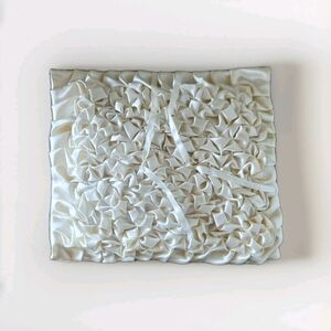 Vtg 60s 70s Ring Bearer Pillow, Ribbon, Ruffle, Ivory/ Cream